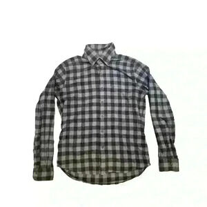 Proper Cloth Button Shirt Men Sz S Blue Plaid Plaid 100% Cotton Bespoke Business